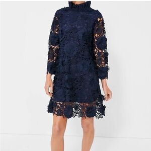 Tuckernuck Navy Floral Lace Mini Dress